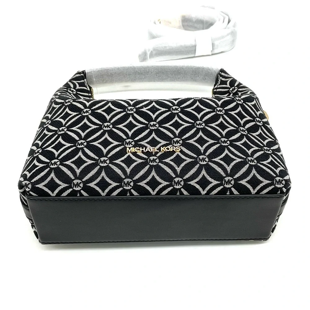 Michael Kors Ember Small Logo Jacquard Messenger Bag Black